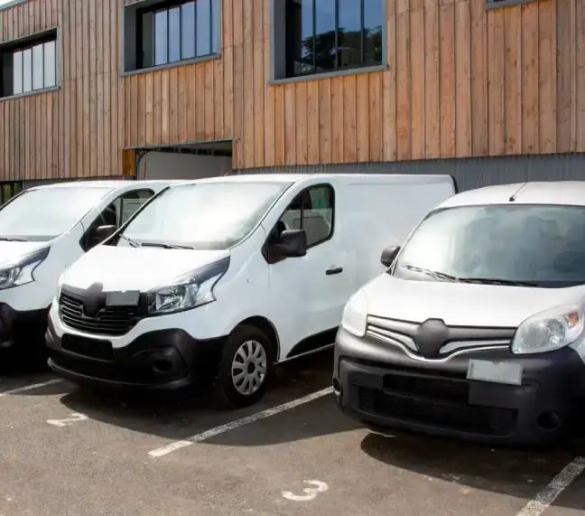 vans in car park